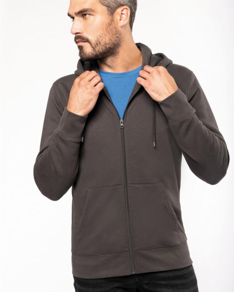Sweat-shirt à capuche écoresponsable à fermeture éclair homme Vignette